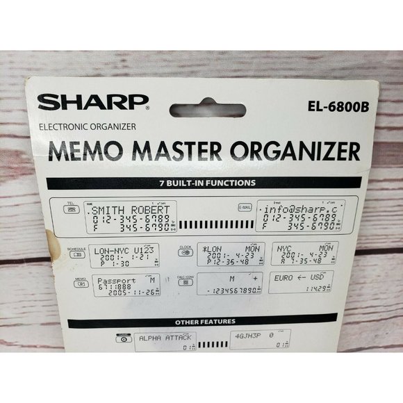 Sharp Memo Master Electronic Organizer EL-6800B 3 Line Display EL-6800B - Picture 6 of 6